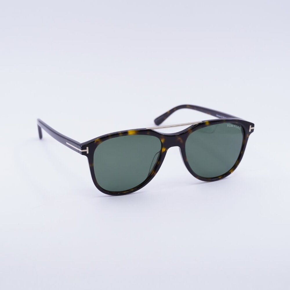 Tom Ford Damian-02 FT1098 52N Sunglasses Havana Aviator Frame, Green Lenses - Picture 6 of 9